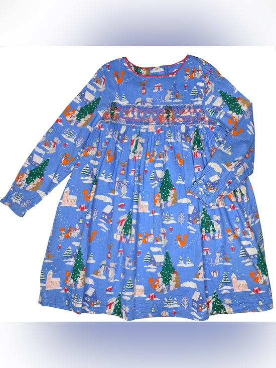 Mini Boden Other - Mini Boden Woodland Christmas Smocked Dress